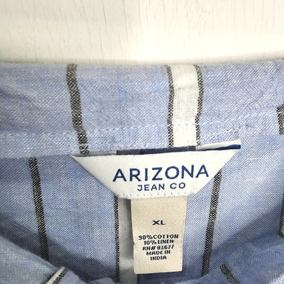 Arizona Jean Company Stripped Blouse Croptop Sz XL - Picture 3 of 6